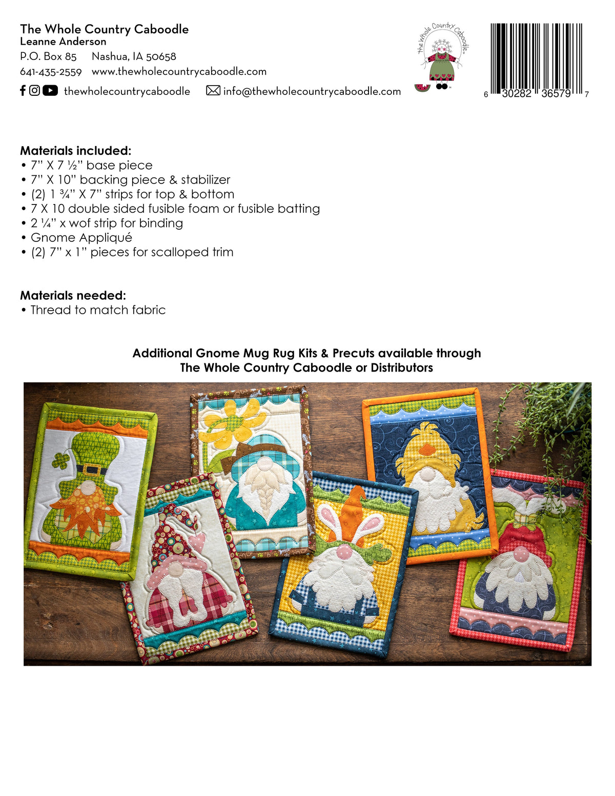 Hoppy Gnome Mug Rug Kit