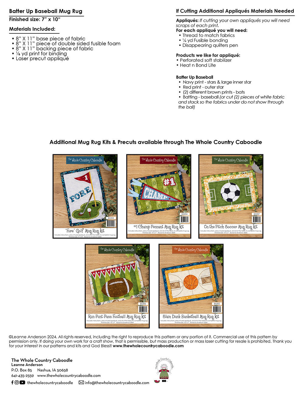 Batter Up Baseball Mug Rug Kit