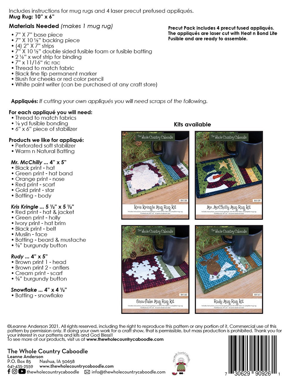 Chillytime Mug Rugs Precut Pack