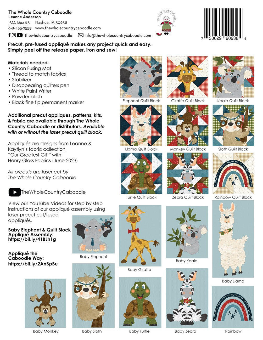 Baby Koala Precut Fused Applique Pack
