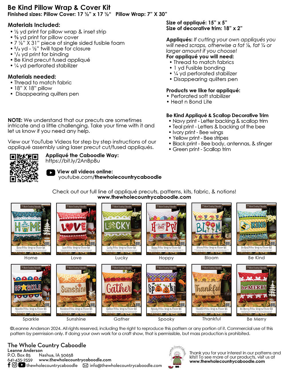 Be Kind Pillow Wrap & Cover Kit