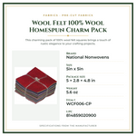 Product Specifications – Wool Felt 100% Wool Homespun Charm Pack