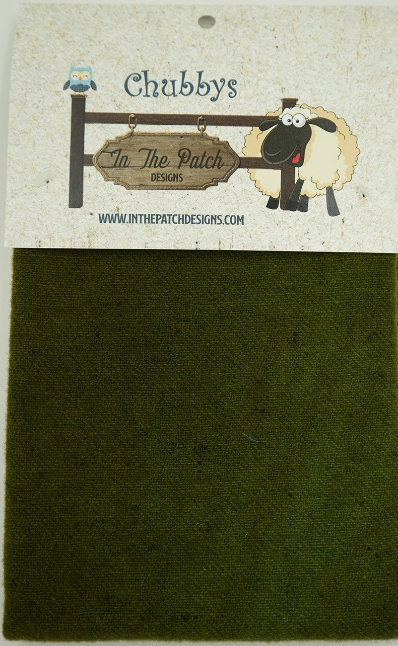 Wool Chubbys 16in Felted Square Olive Heather
