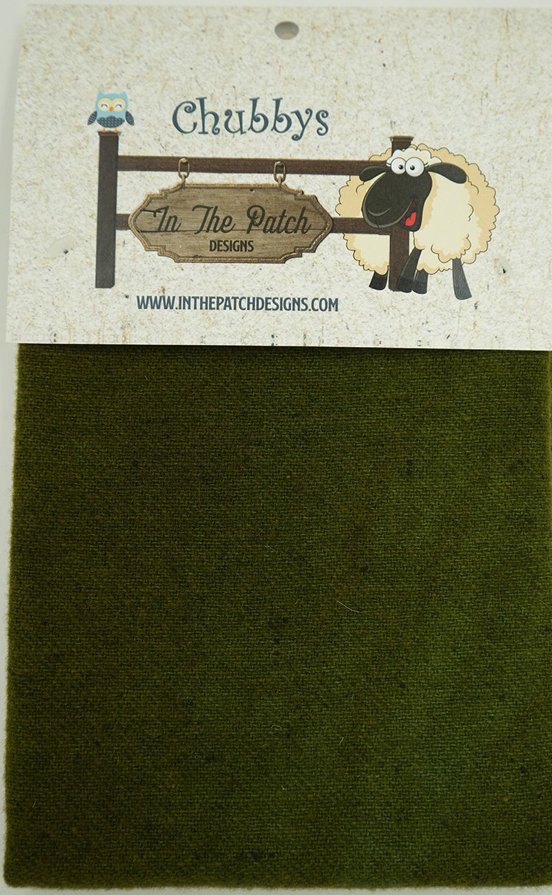 Wool Chubbys 16in Felted Square Olive Heather