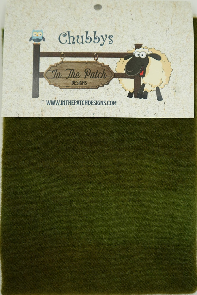 Wool Chubbys 16in Felted Square Olive Solid
