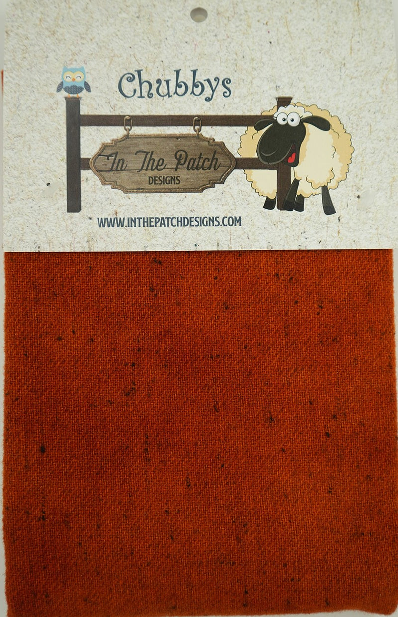 Wool Chubbys 16in Felted Square Burnt Orange Heather