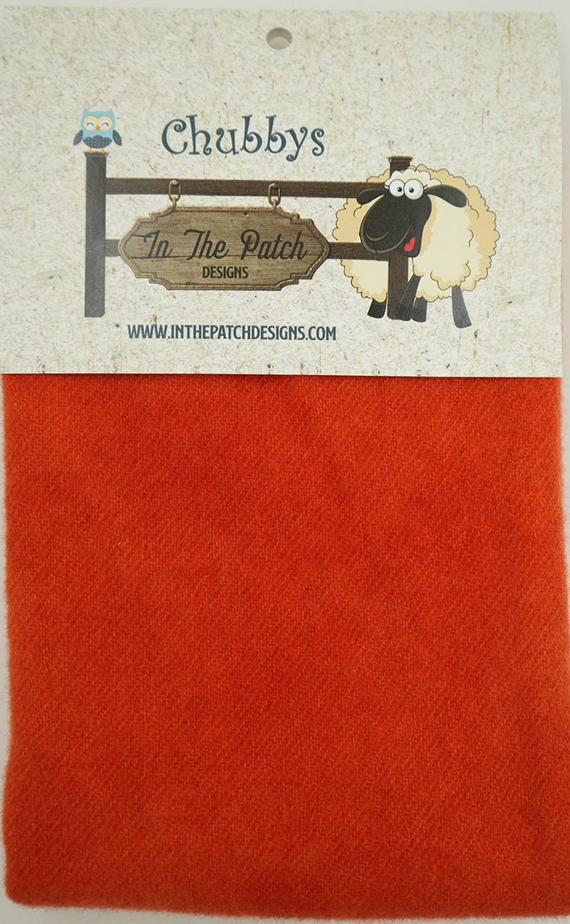 Wool Chubbys 16in Felted Square Deep Persimmon Solid