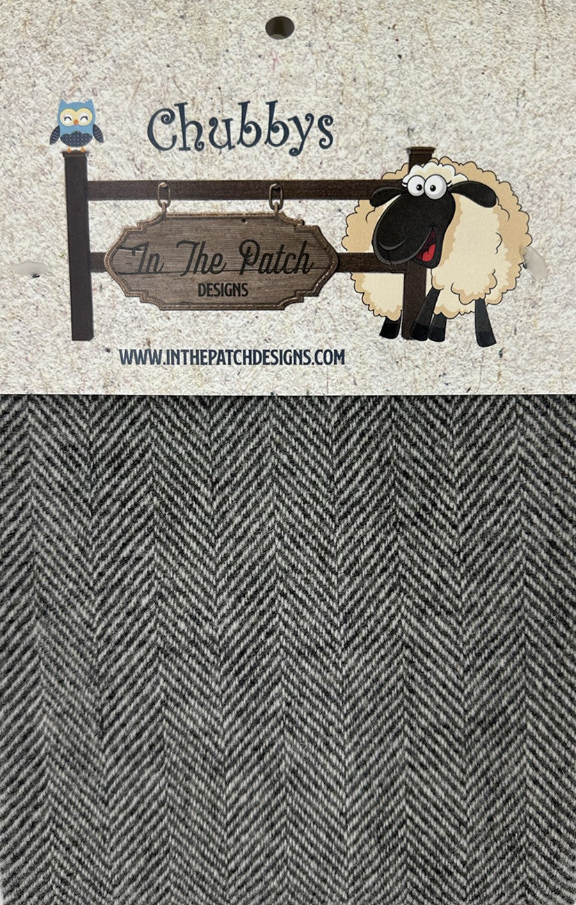 Wool Chubbys 16in Felted Square Grey Herringbone