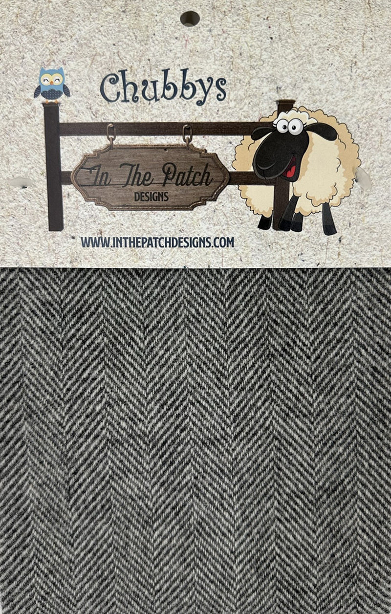 Wool Chubbys 16in Felted Square Grey Herringbone