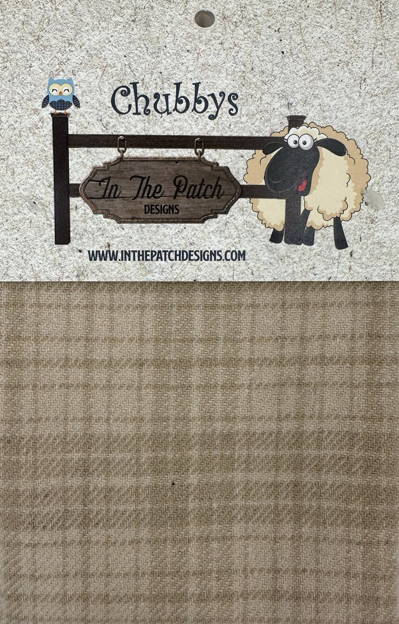 Wool Chubbys 16in Felted Square Tan Dan's Plaid