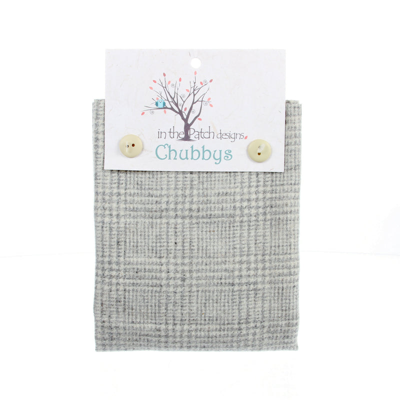Wool Chubbys 16in Felted Square Grey Dan's Plaid