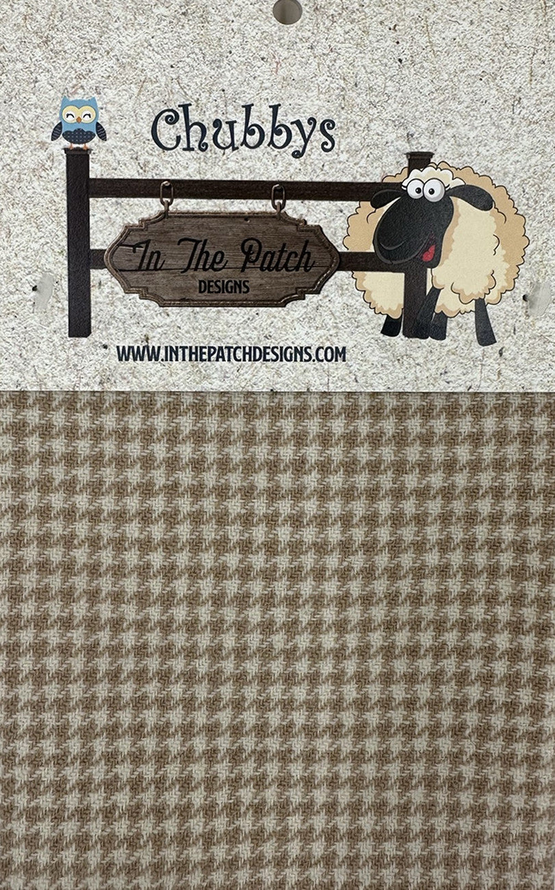 Wool Chubbys 16in Felted Square Houndstooth Tan