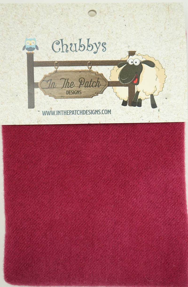 Wool Chubbys 16in Felted Square Cranberry Ivory