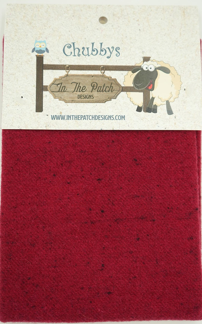 Wool Chubbys 16in Felted Square Christmas Red Heather
