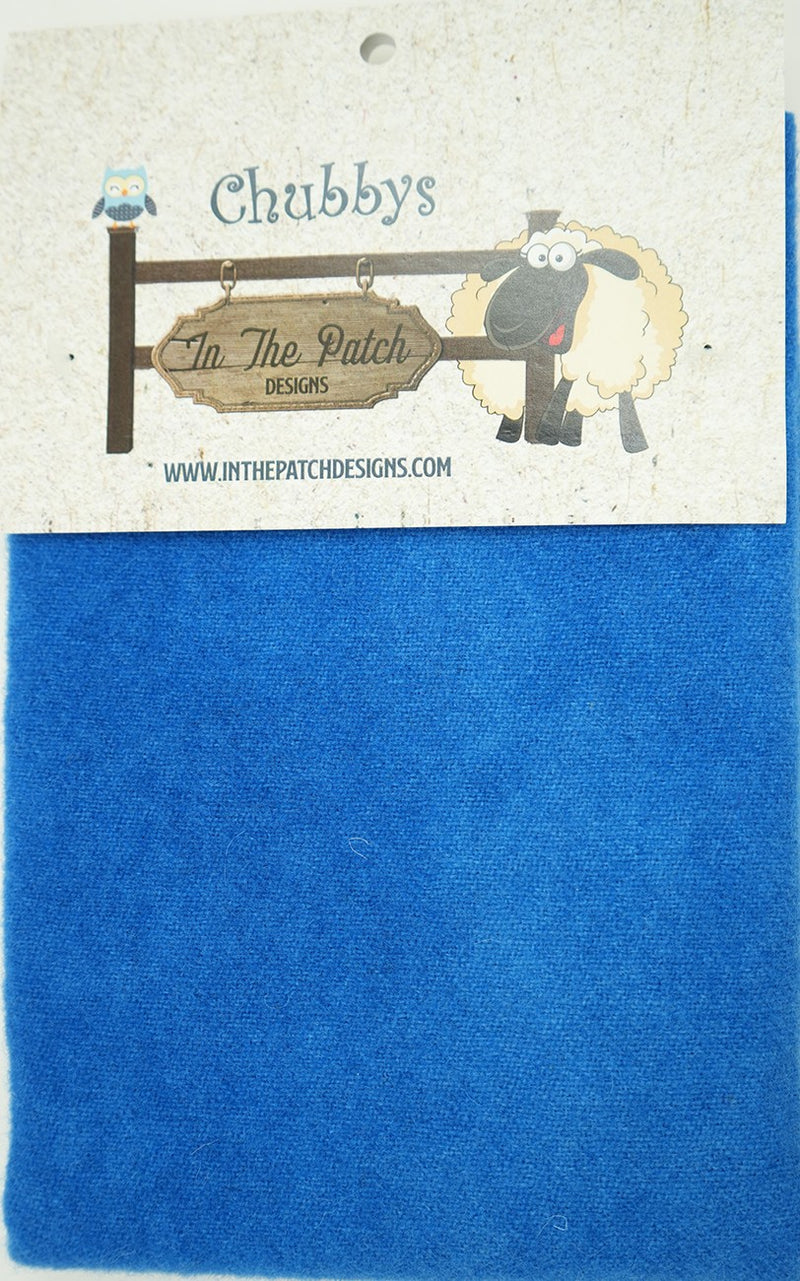 Wool Chubbys 16in Felted Square Prairie Blue Ivory Solid