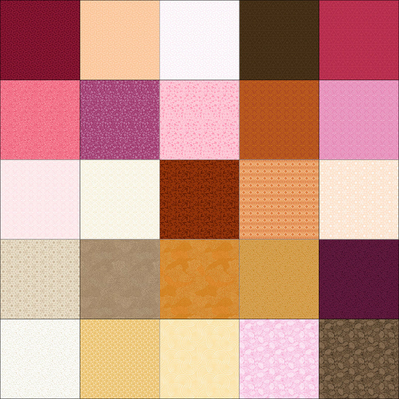 Fat Quarter Whimsy 2 Warm, 25pcs/bundle