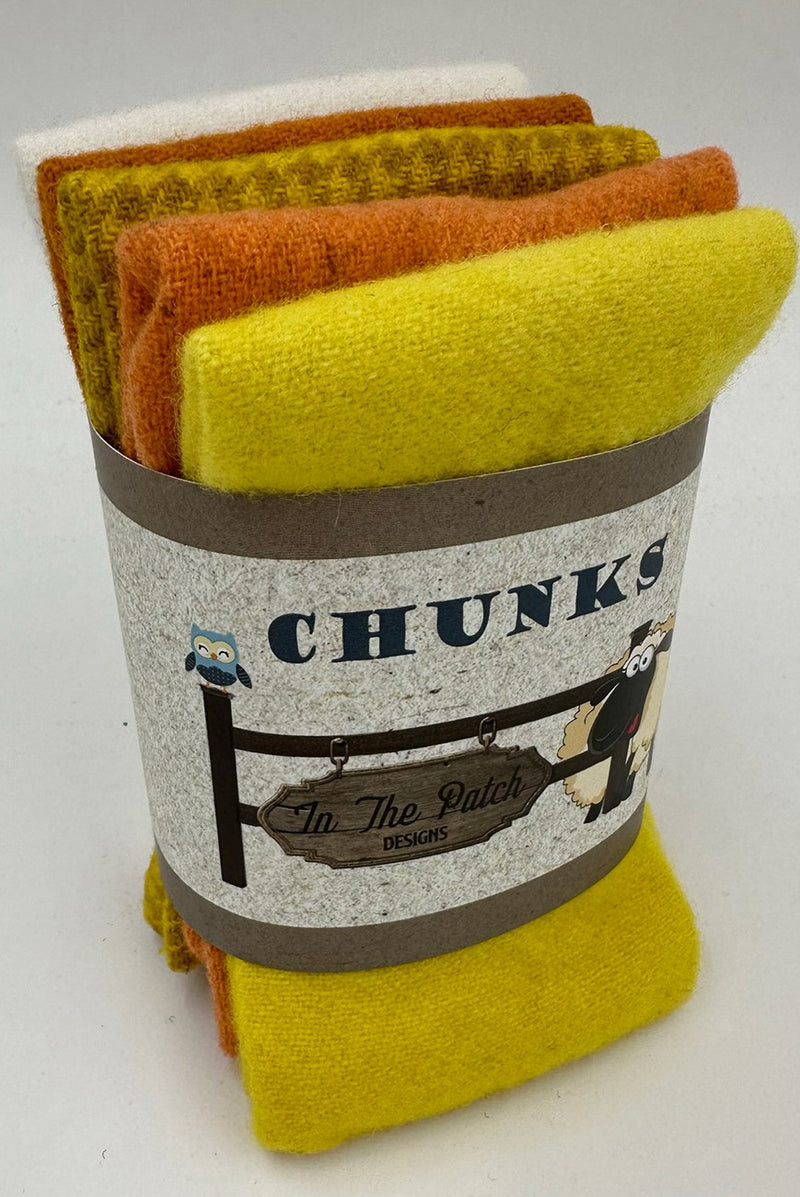 Candy Corn Wool Chunks 5pc 9in x 10in
