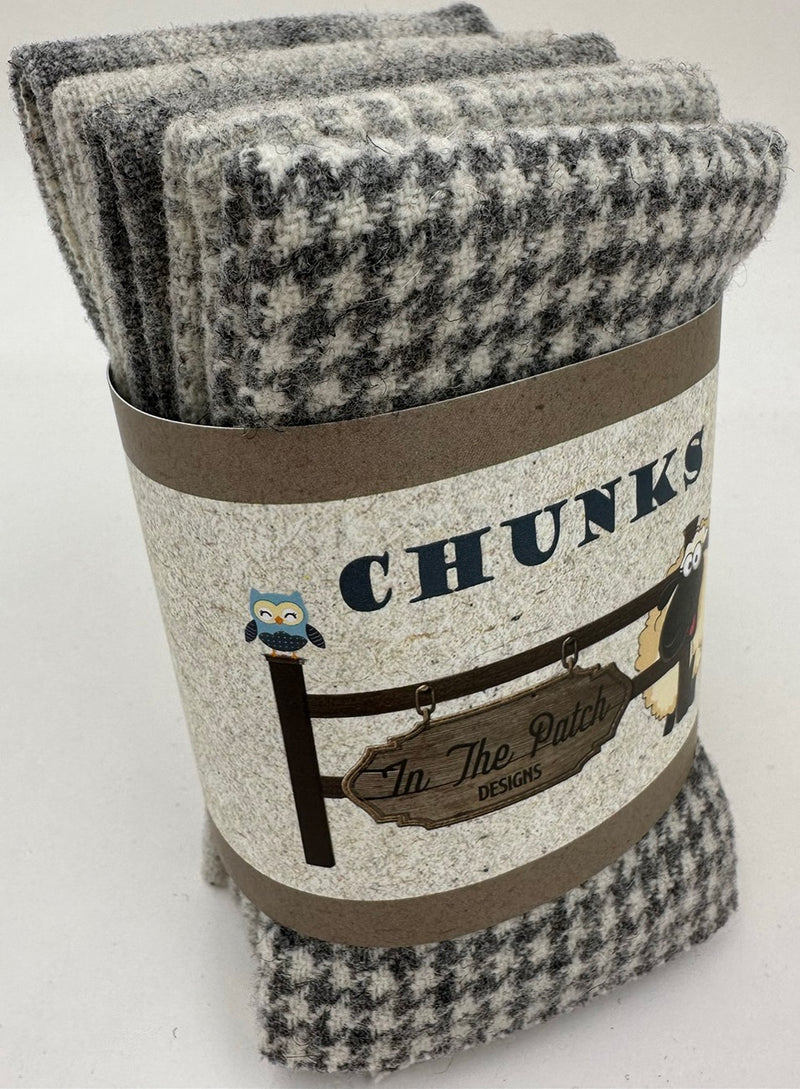 Felted Greys Wool Chunks 5pc 9in x 10in