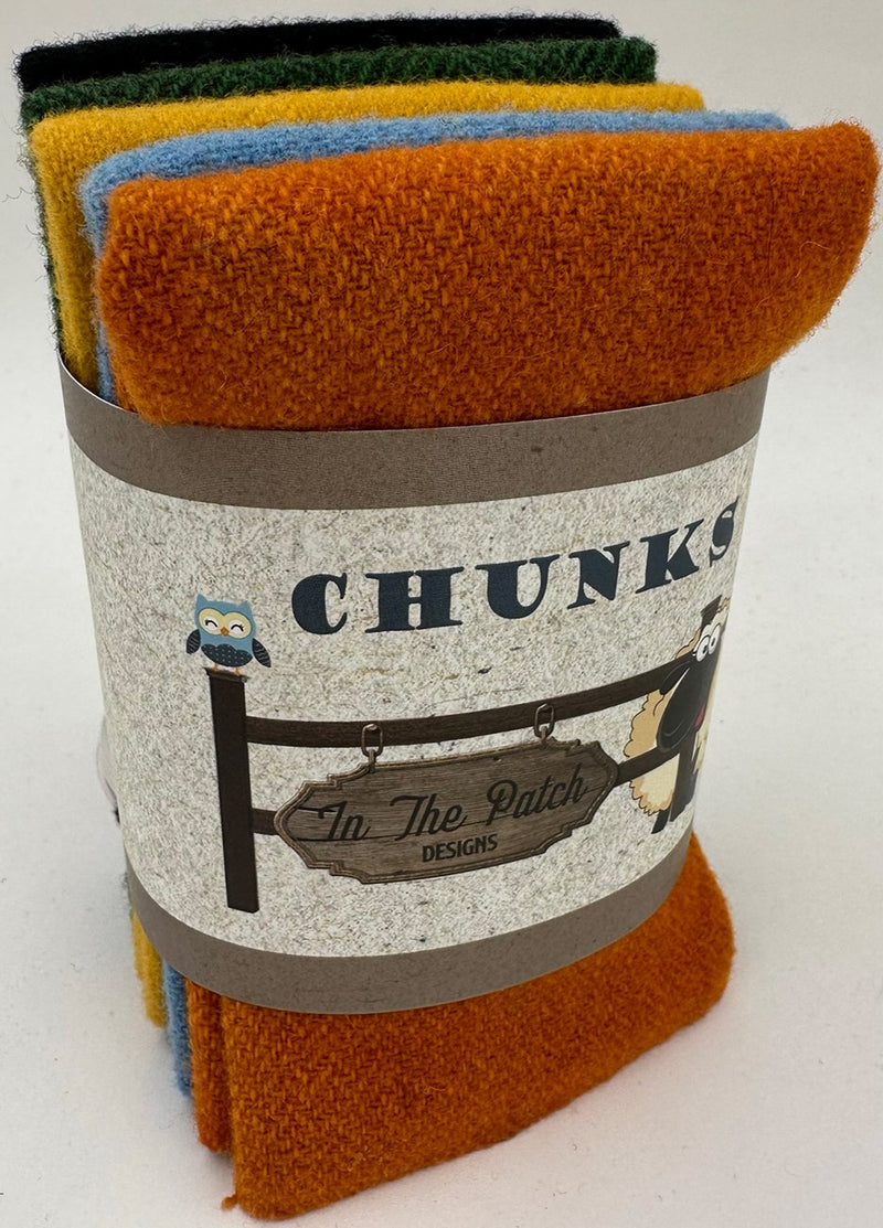 Autumn Wool Chunks 5pc 9in x 10in
