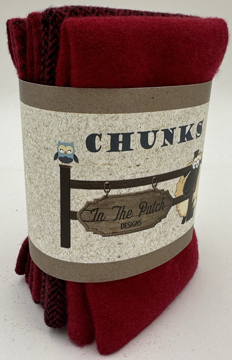 Christmas Wool Chunks 5pc 9in x 10in