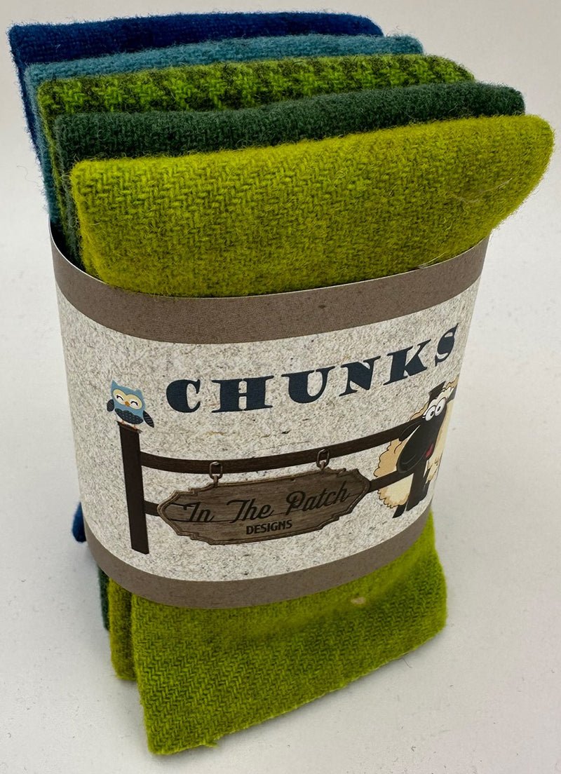 Irish Wool Chunks 5pc 9in x 10in