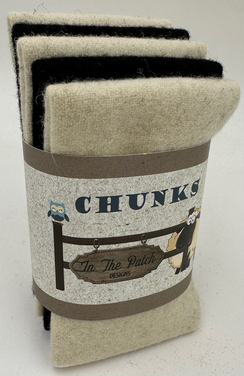 Salt and Pepper Wool Chunks 5pc 9in x 10in