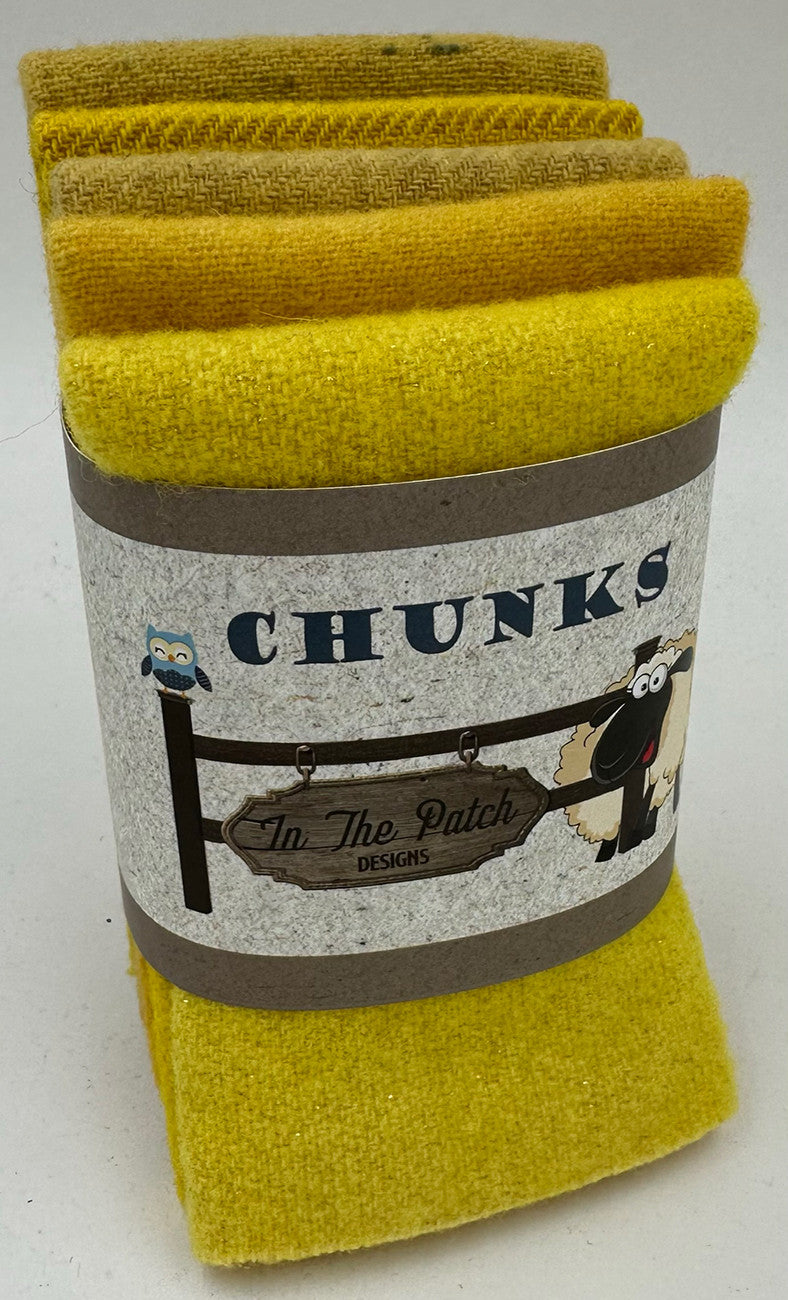 Yellow Wool Chunks 5pc 9in x 10in