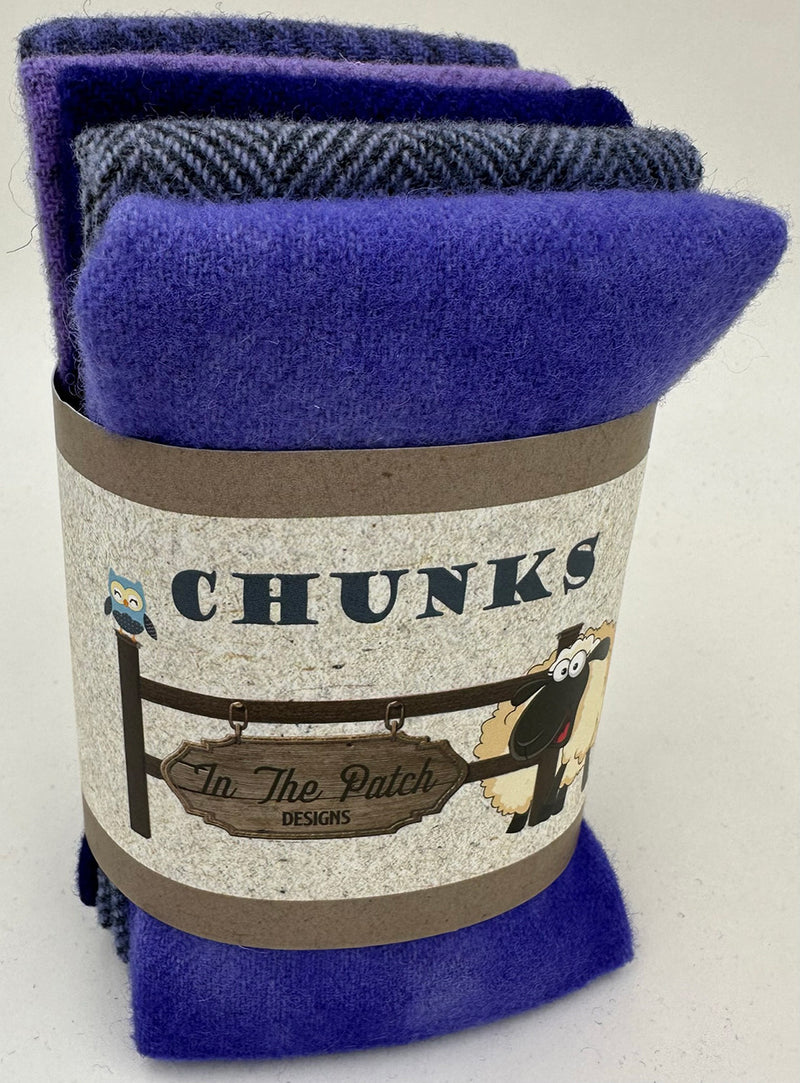 Purple Wool Chunks 5pc 9in x 10in