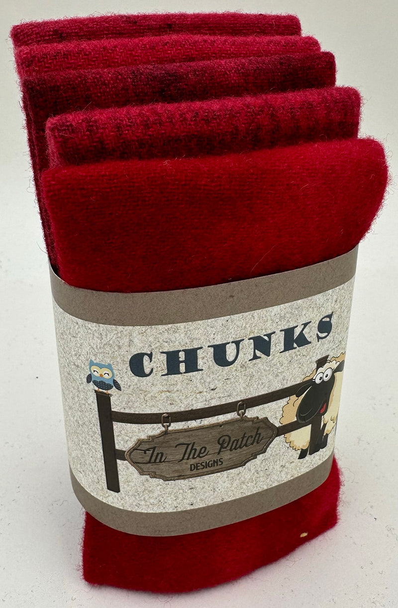Cherry Sour Wool Chunks 5pc 9in x 10in