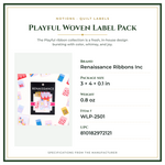 Product Specifications – Playful Woven Label Pack