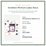Product Specifications – Sunnies Woven Label Pack