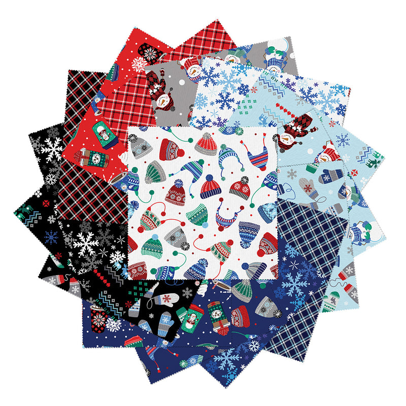 Winter Wonders Flannel 10in Squares, 42pcs/bundle