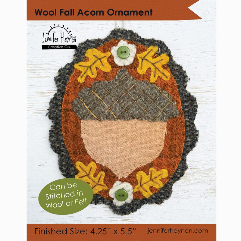 Wool Fall Acorn Ornament Sewing Pattern
