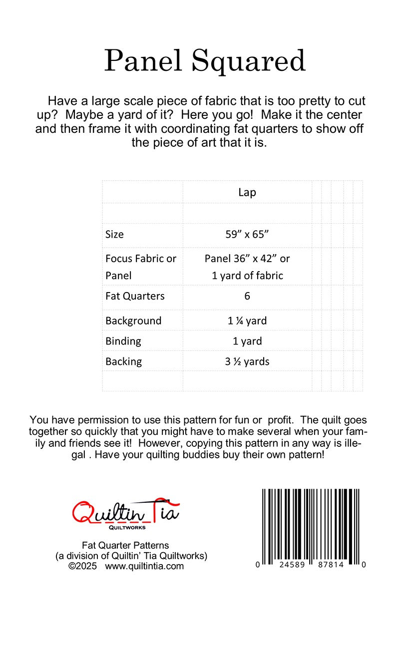 Panel Squared Quilt Pattern