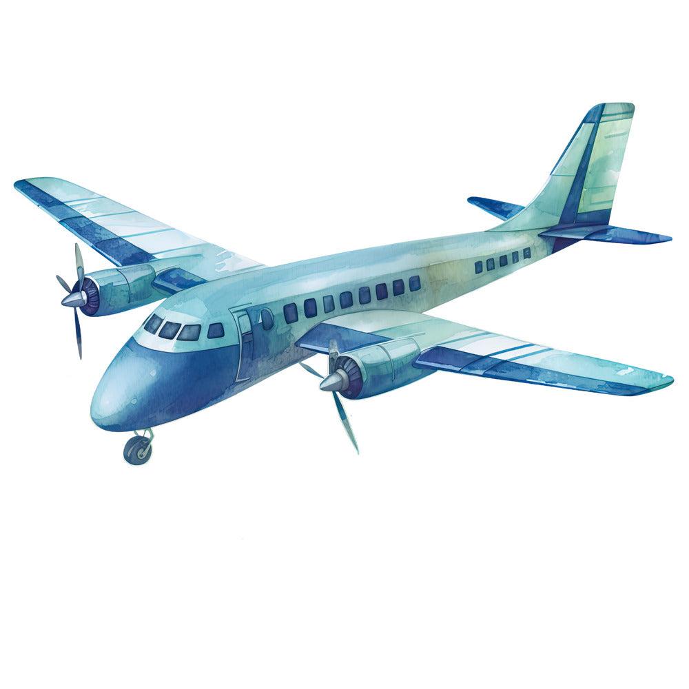 Watercolor Airplane Fabric Panel