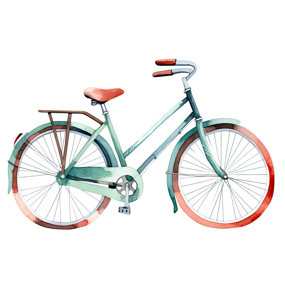 Watercolor Bicycle Fabric Panel