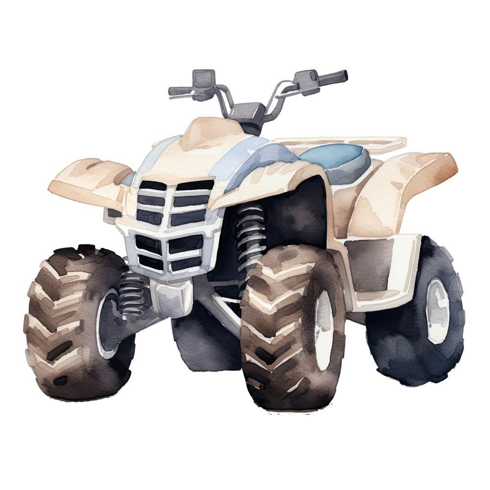 Watercolor Four Wheeler Fabric Panel