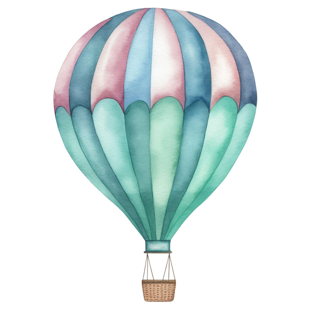 Watercolor Hot Air Balloon Fabric Panel