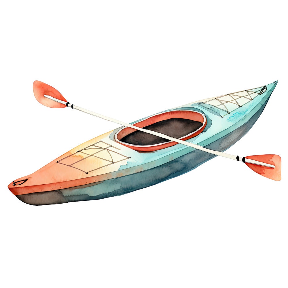 Watercolor Kayak Fabric Panel