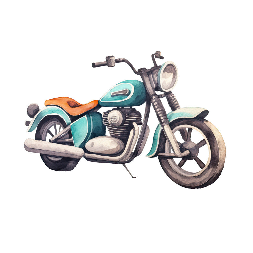 Watercolor Motorcycle Fabric Panel