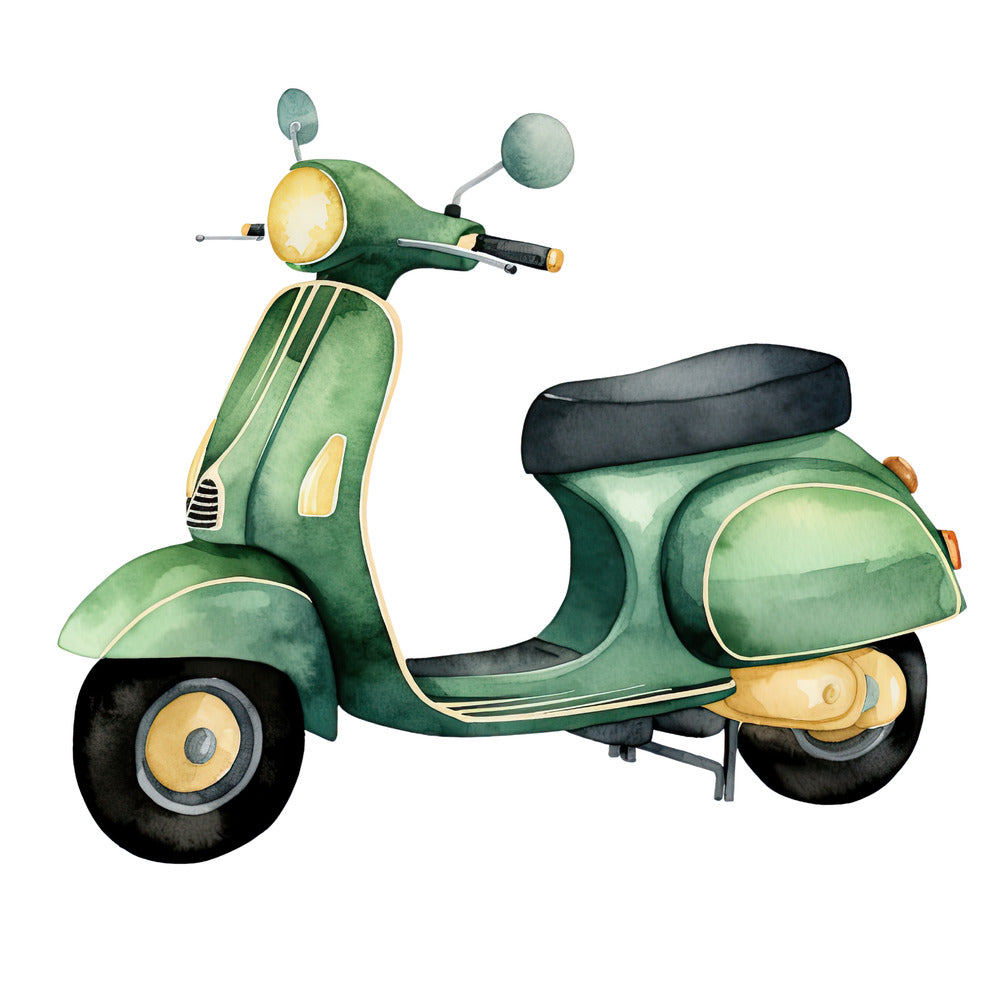 Watercolor Scooter Fabric Panel