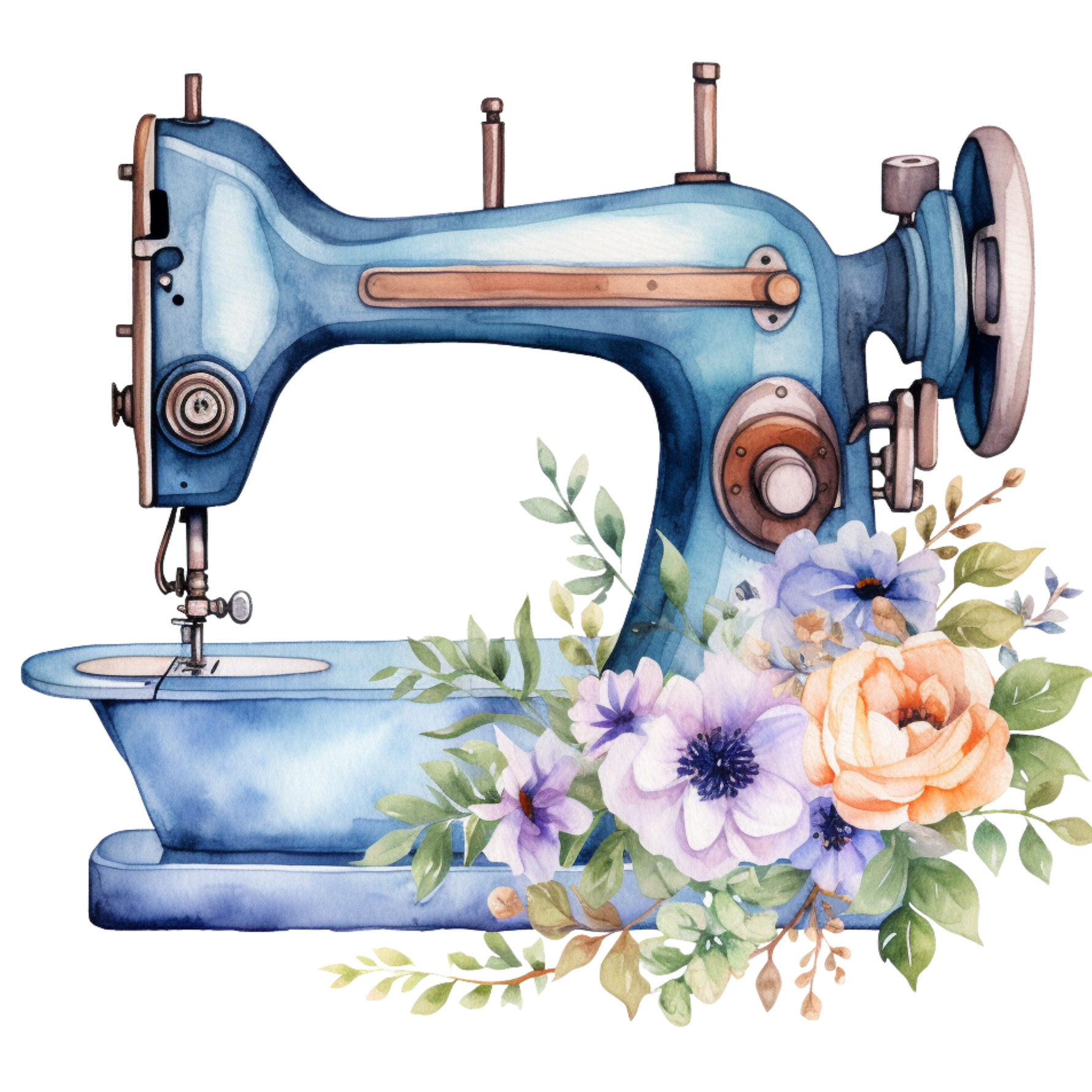 Watercolor Sewing Machines Fabric Panel 7