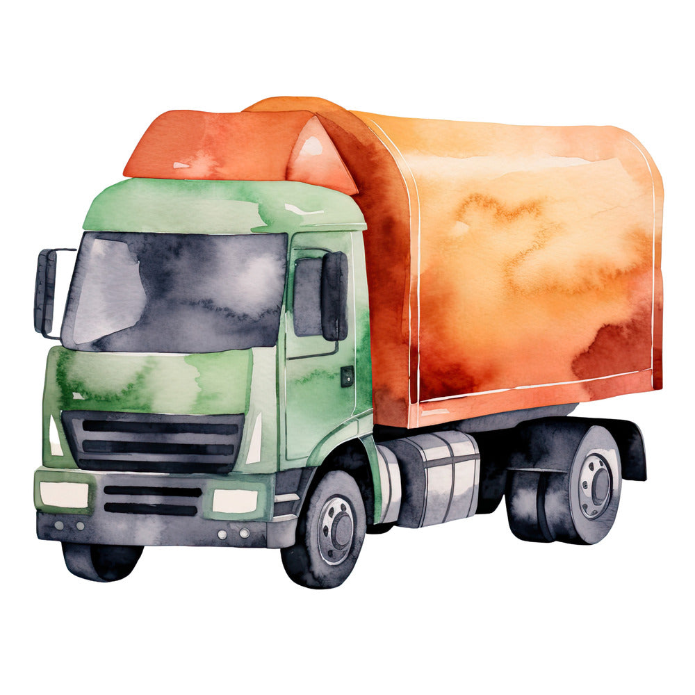 Watercolor Truck Fabric Panel