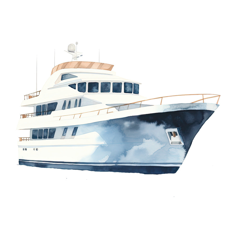Watercolor Yacht Fabric Panel