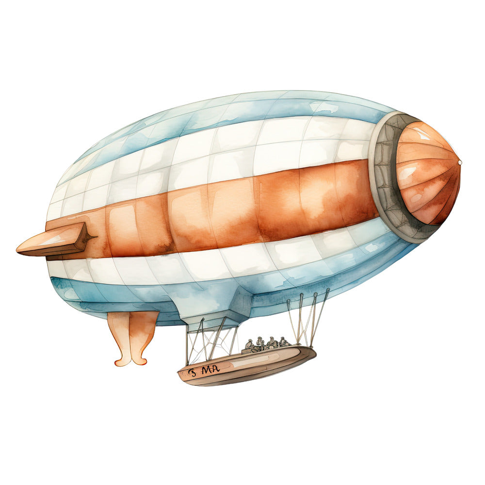 Watercolor Zeppelin Fabric Panel