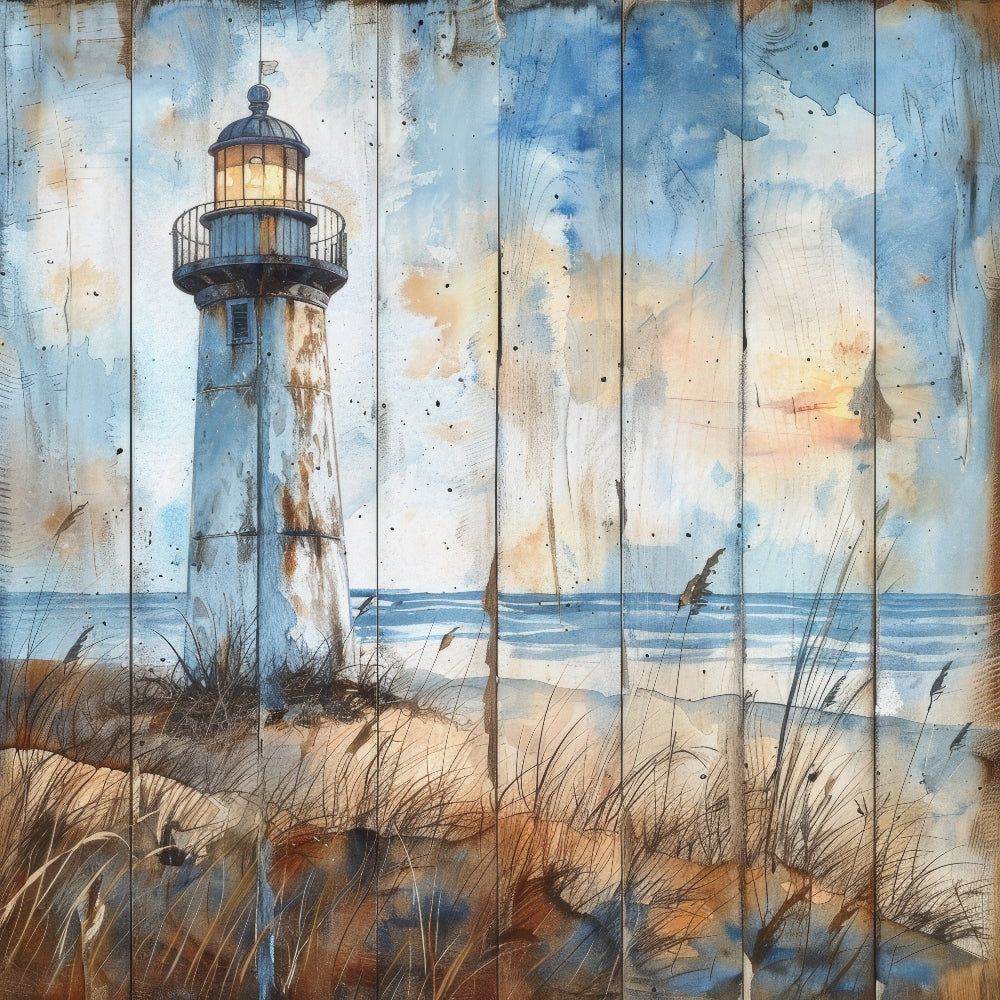 Wooden Lighthouses Fabric Panel 4