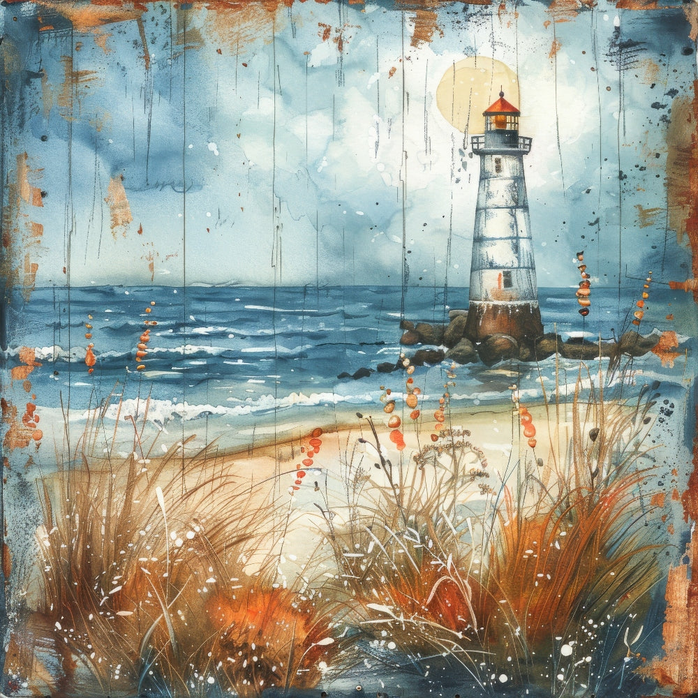 Wooden Lighthouses Fabric Panel 6