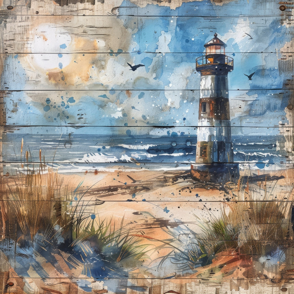 Wooden Lighthouses Fabric Panel 7