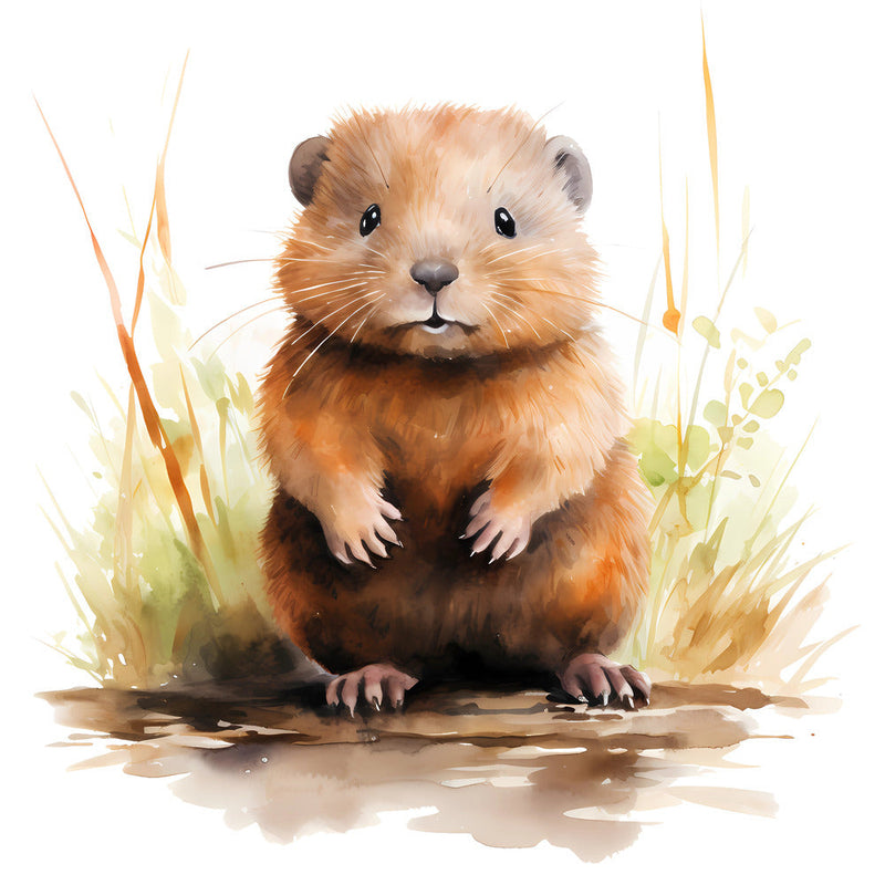 Woodland Baby Beaver 1 Fabric Panel