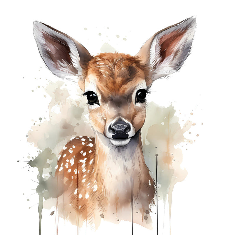 Woodland Baby Deer 2 Fabric Panel